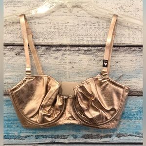 Victoria’s Secret Dream Angels Push Up Without Padding Metallic Gold Tone 32DD